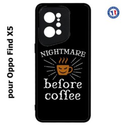 Coque pour Oppo Find X5 Nightmare before Coffee - coque café