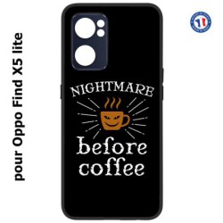 Coque pour Oppo Find X5 lite Nightmare before Coffee - coque café
