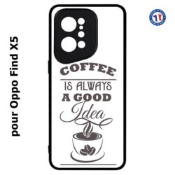 Coque pour Oppo Find X5 Coffee is always a good idea - fond blanc