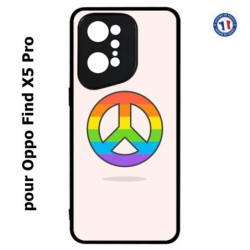 Coque pour Oppo Find X5 PRO Peace and Love LGBT - couleur arc en ciel