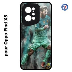 Coque pour Oppo Find X5 Lionel Messi FC Barcelone Foot vert-rouge-jaune