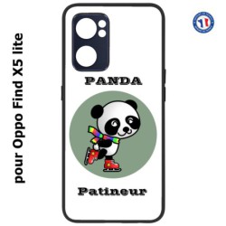 Coque pour Oppo Find X5 lite Panda patineur patineuse - sport patinage