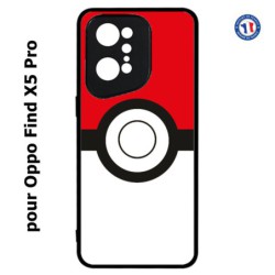 Coque pour Oppo Find X5 PRO rond noir sur fond rouge et blanc