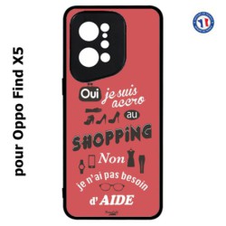 Coque pour Oppo Find X5 ProseCafé© coque Humour : OUI je suis accro au Shopping