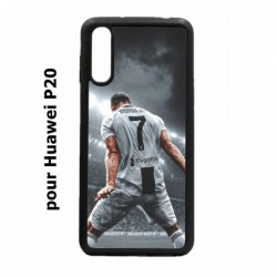 Coque noire pour Huawei P20 Cristiano Ronaldo Juventus Turin Football stade