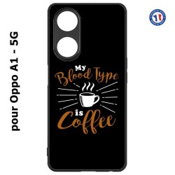 Coque pour Oppo A1 - 5G My Blood Type is Coffee - coque café