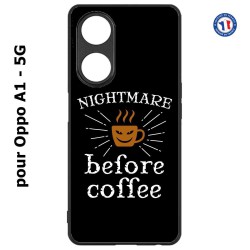 Coque pour Oppo A1 - 5G Nightmare before Coffee - coque café