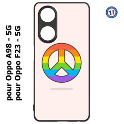 Coque pour Oppo A98 - 5G Peace and Love LGBT - couleur arc en ciel