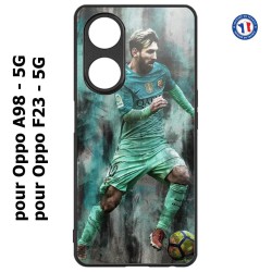 Coque pour Oppo A98 - 5G Lionel Messi FC Barcelone Foot vert-rouge-jaune