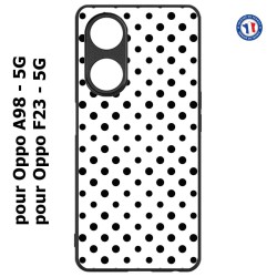 Coque pour Oppo A98 - 5G motif géométrique pattern noir et blanc - ronds noirs