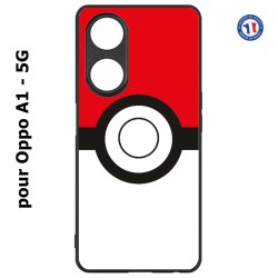 Coque pour Oppo A1 - 5G rond noir sur fond rouge et blanc