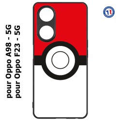 Coque pour Oppo A98 - 5G rond noir sur fond rouge et blanc