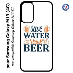 Coque pour Samsung Galaxy M13 (4G) Save Water Drink Beer Humour Bière