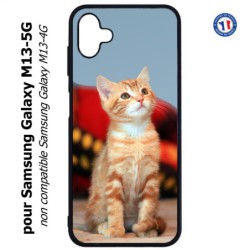 Coque pour Samsung Galaxy M13-5G Adorable chat - chat robe cannelle