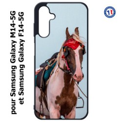 Coque pour Samsung Galaxy M14-5G et F14-5G Coque cheval robe pie - bride cheval