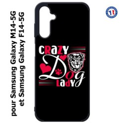 Coque pour Samsung Galaxy M14-5G et F14-5G Crazy Dog Lady - Chien