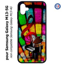 Coque pour Samsung Galaxy M13-5G clé de sol piano - solfège - musique