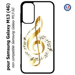 Coque pour Samsung Galaxy M13 (4G) clé de sol - solfège musique - musicien