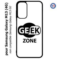 Coque pour Samsung Galaxy M13 (4G) Logo Geek Zone noir & blanc