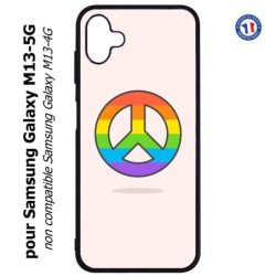 Coque pour Samsung Galaxy M13-5G Peace and Love LGBT - couleur arc en ciel