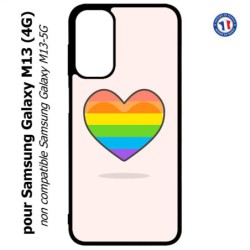 Coque pour Samsung Galaxy M13 (4G) Rainbow hearth LGBT - couleur arc en ciel Coeur LGBT