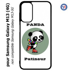 Coque pour Samsung Galaxy M13 (4G) Panda patineur patineuse - sport patinage