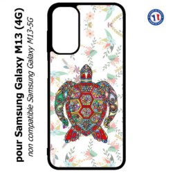 Coque pour Samsung Galaxy M13 (4G) Tortue art floral