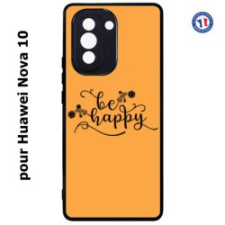 Coque pour Huawei Nova 10 Be Happy sur fond orange - Soyez heureux - Sois heureuse - citation