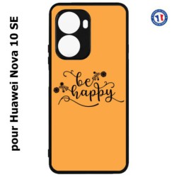Coque pour Huawei Nova 10 SE Be Happy sur fond orange - Soyez heureux - Sois heureuse - citation