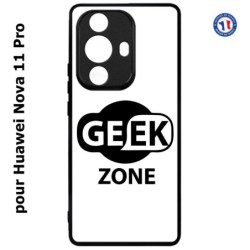 Coque pour Huawei Nova 11 Pro Logo Geek Zone noir & blanc