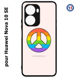 Coque pour Huawei Nova 10 SE Peace and Love LGBT - couleur arc en ciel