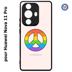 Coque pour Huawei Nova 11 Pro Peace and Love LGBT - couleur arc en ciel