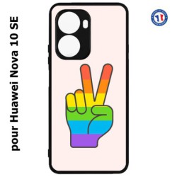 Coque pour Huawei Nova 10 SE Rainbow Peace LGBT - couleur arc en ciel Main Victoire Paix LGBT