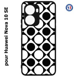 Coque pour Huawei Nova 10 SE motif géométrique pattern noir et blanc - ronds et carrés