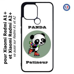 Coque pour Xiaomi Redmi A1+ et A2+ - Panda patineur patineuse - sport patinage