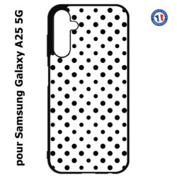 Coque pour Samsung A25 5G - motif géométrique pattern noir et blanc - ronds noirs