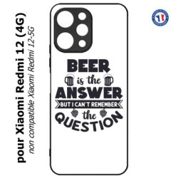 Coque pour Xiaomi Redmi 12 (4G) - Beer is the answer Humour Bière