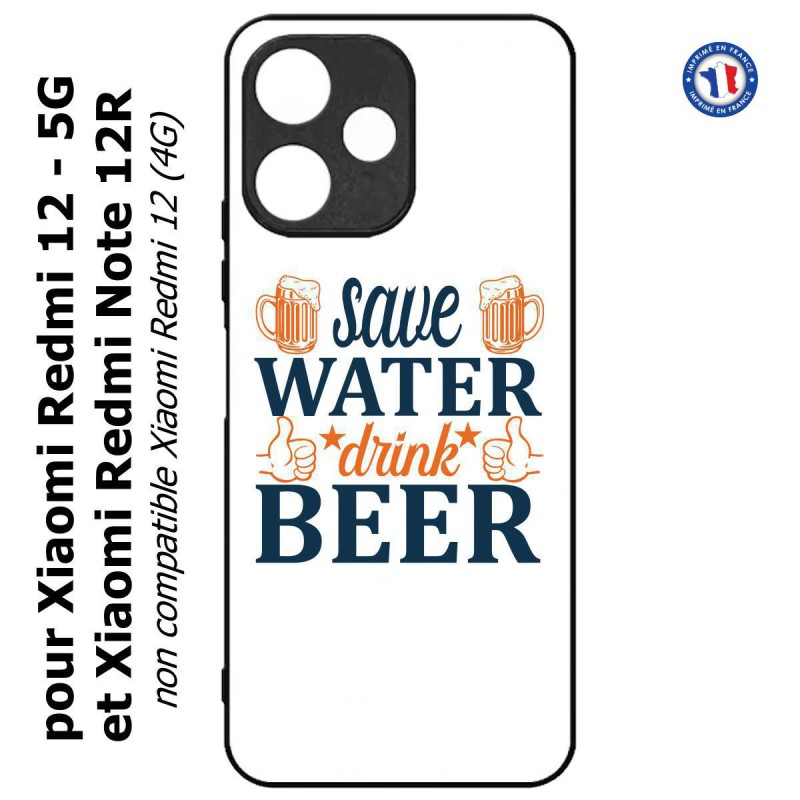 Coque pour Xiaomi Redmi Note 12R - Save Water Drink Beer Humour Bière