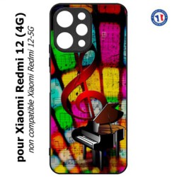 Coque pour Xiaomi Redmi 12 (4G) - clé de sol piano - solfège - musique