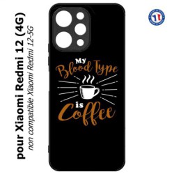 Coque pour Xiaomi Redmi 12 (4G) - My Blood Type is Coffee - coque café