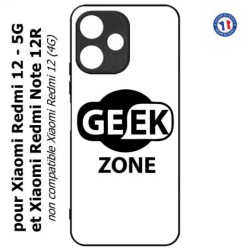 Coque pour Xiaomi Redmi 12 5G - Logo Geek Zone noir & blanc