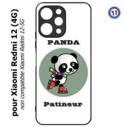 Coque pour Xiaomi Redmi 12 (4G) - Panda patineur patineuse - sport patinage