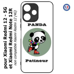 Coque pour Xiaomi Redmi 12 5G - Panda patineur patineuse - sport patinage