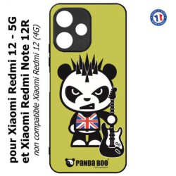 Coque pour Xiaomi Redmi Note 12R - PANDA BOO© Punk Musique Guitare - coque humour