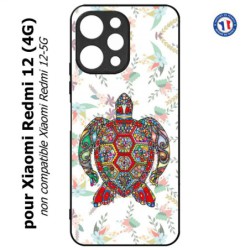 Coque pour Xiaomi Redmi 12 (4G) - Tortue art floral