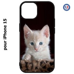 Coque pour iPhone 15 - Bébé chat tout mignon - chaton yeux bleus