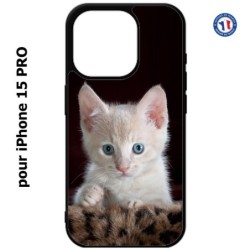 Coque pour iPhone 15 Pro - Bébé chat tout mignon - chaton yeux bleus