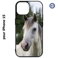 Coque pour iPhone 15 - Coque cheval blanc - tête de cheval