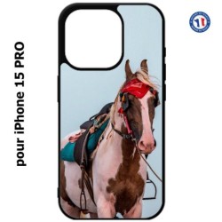 Coque pour iPhone 15 Pro - Coque cheval robe pie - bride cheval