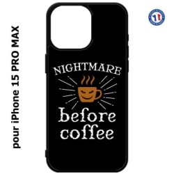 Coque pour iPhone 15 Pro Max - Nightmare before Coffee - coque café